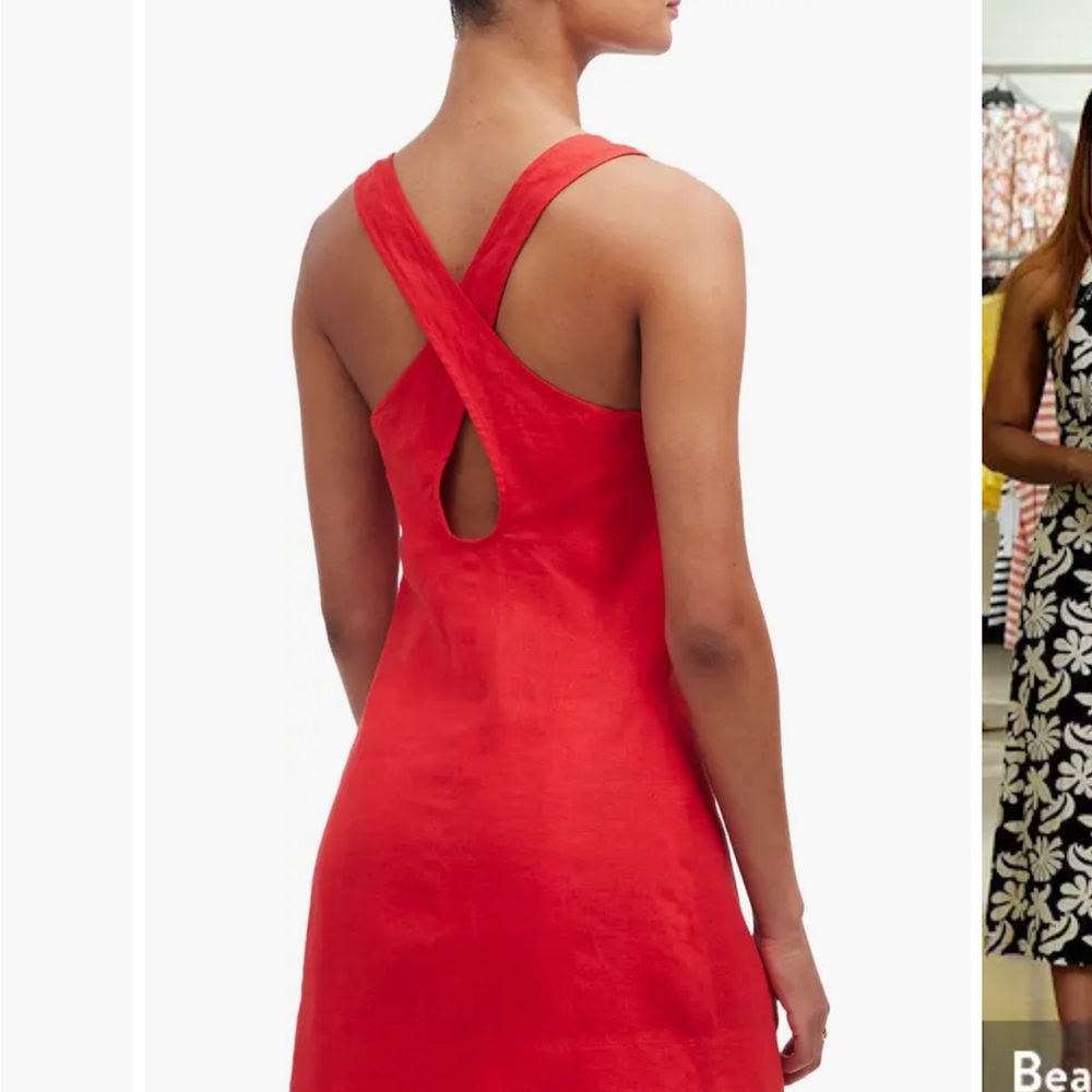 Madewell Red Halter Linen Sundress